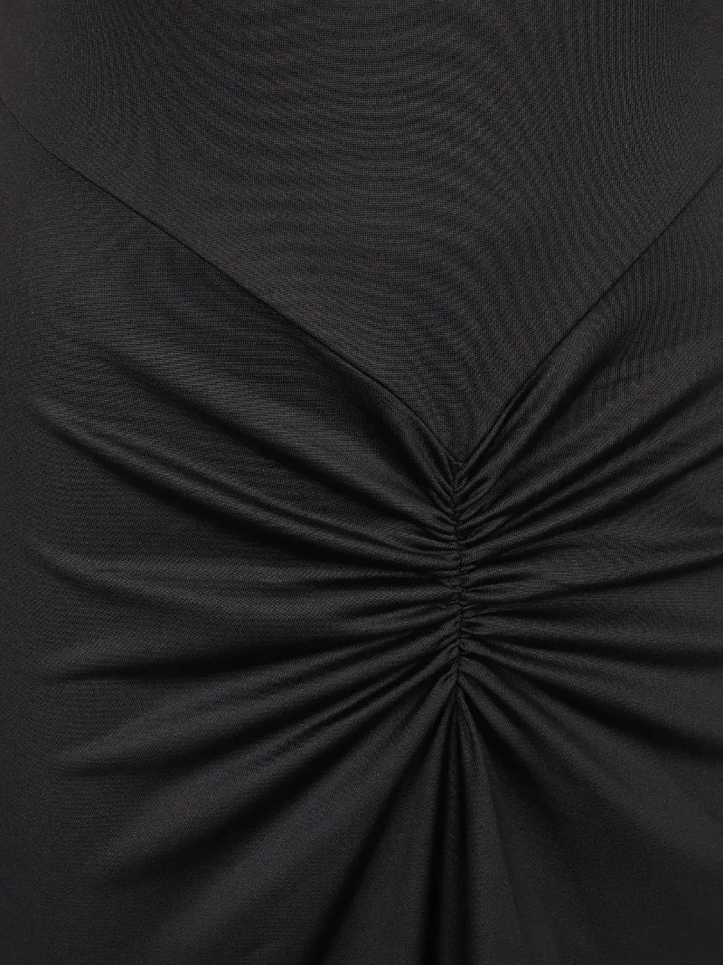 Victoria Beckham Short-Sleeved Gathered Midi Dress