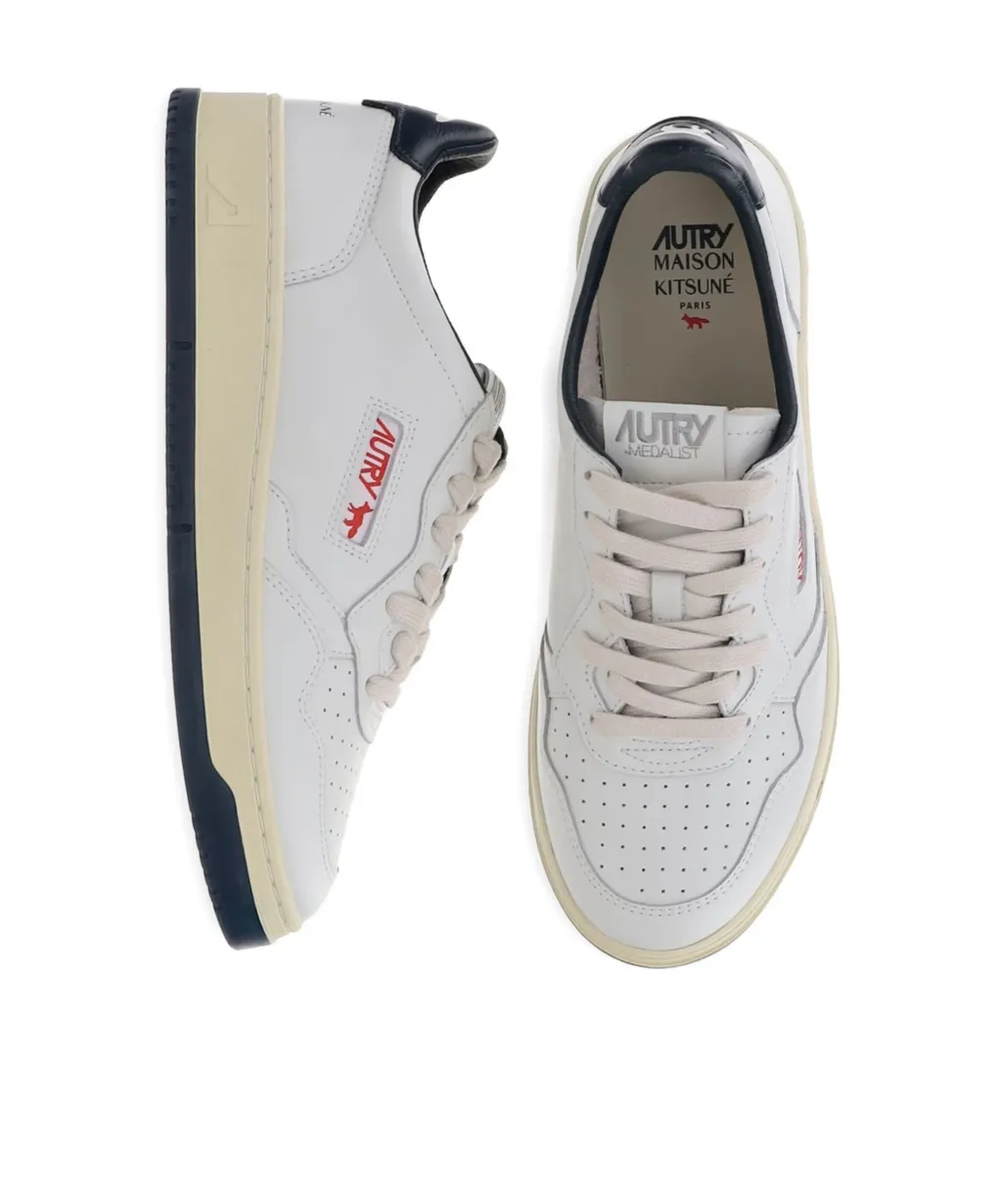 Autry X Maison Kitsune Lace-Up Sneakers