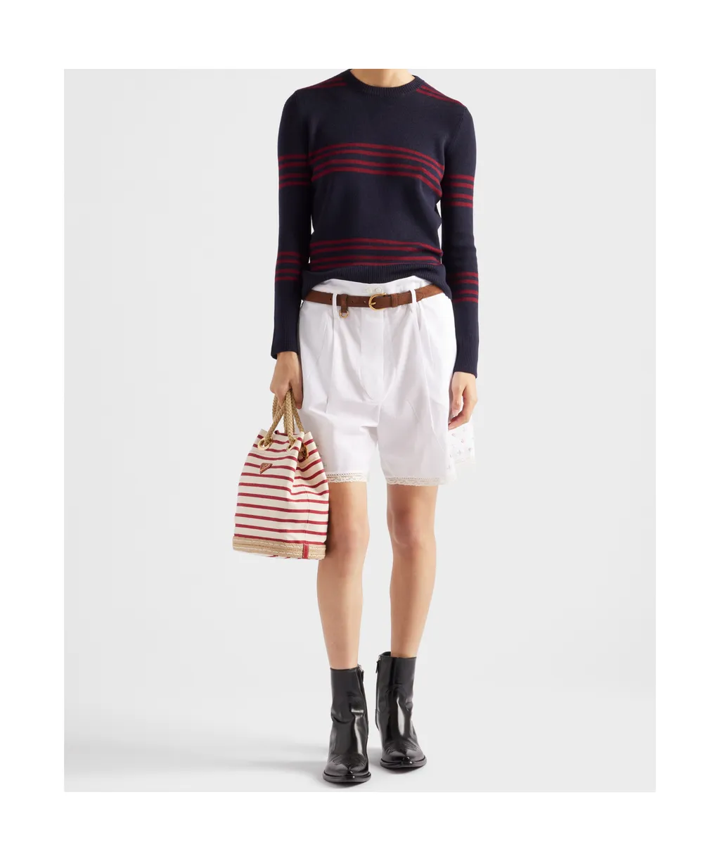 Prada Striped Crewneck Jumper
