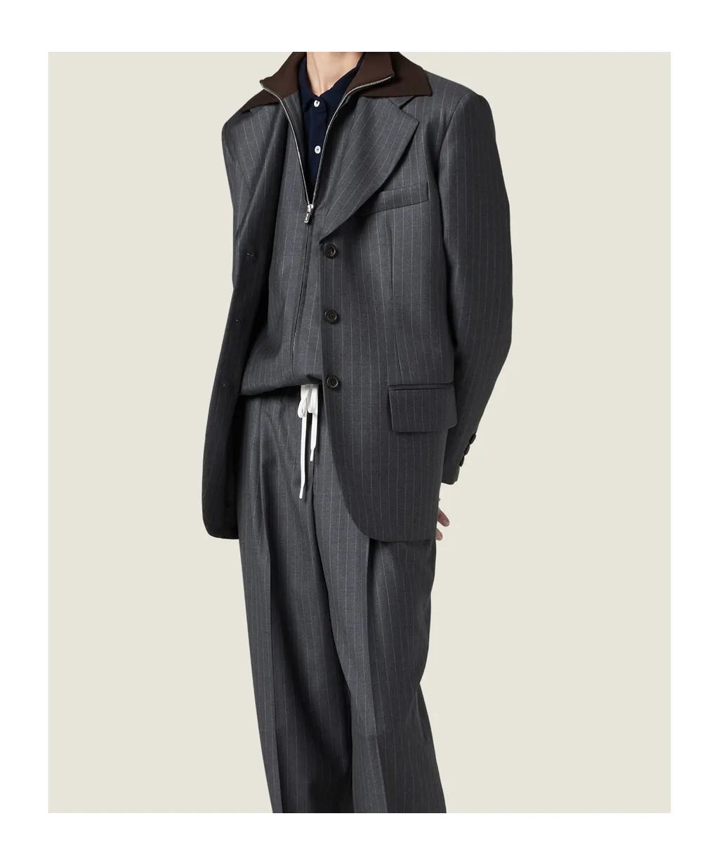 Single-Breasted Pinstripe Jacket