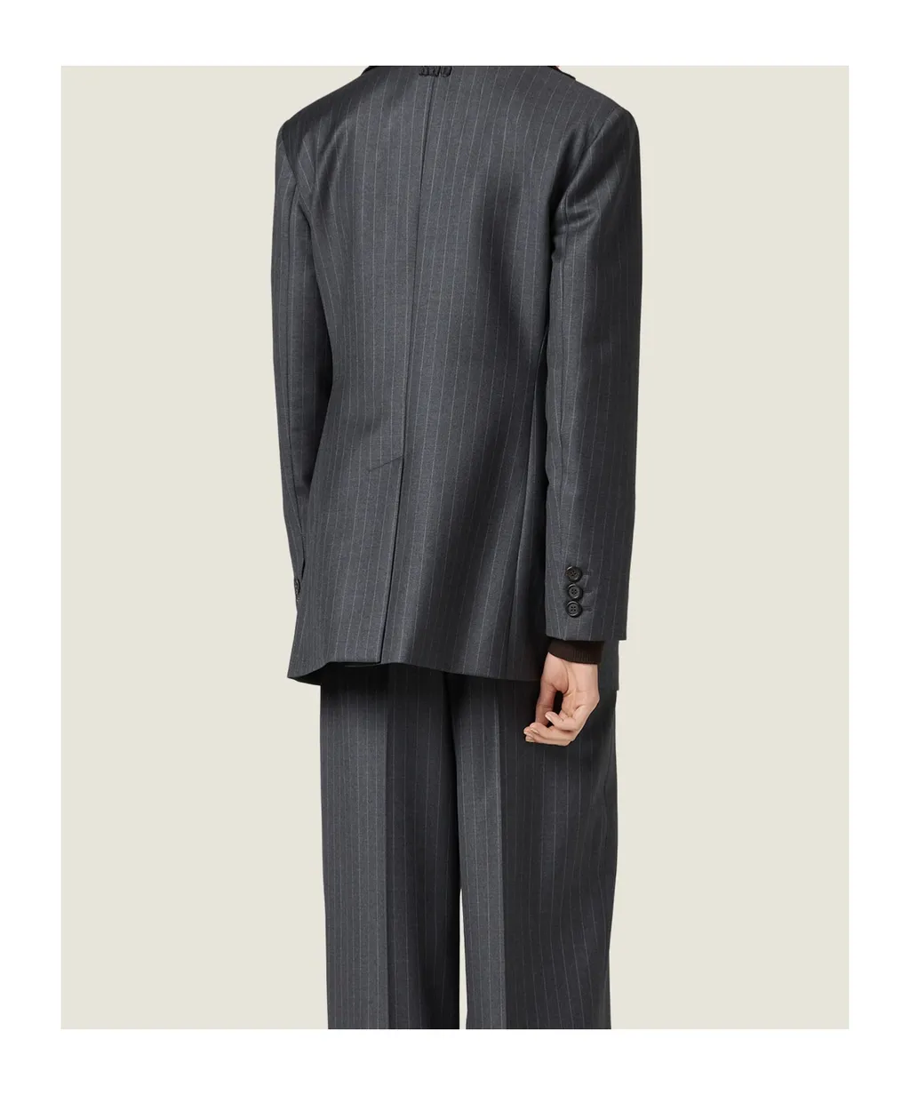 Single-Breasted Pinstripe Jacket