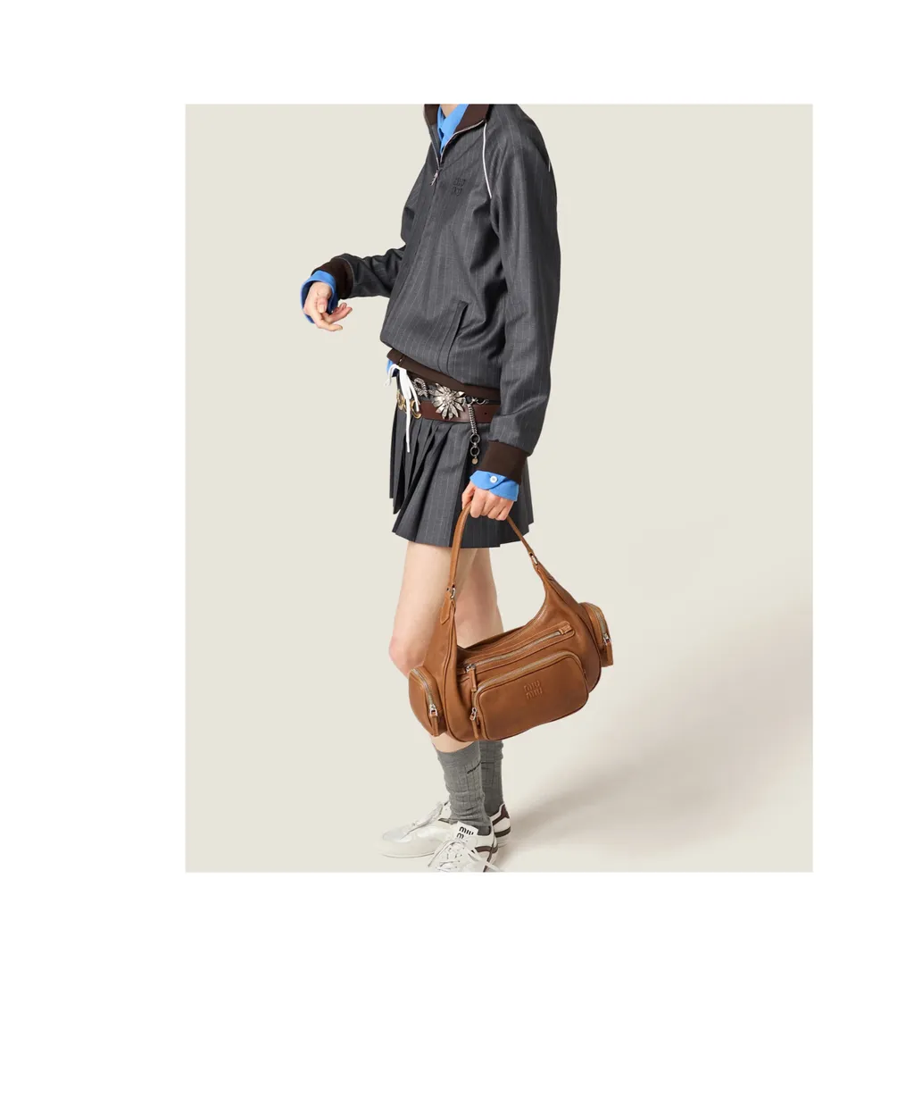 Pocket Nappa Leather Top-Handle Bag