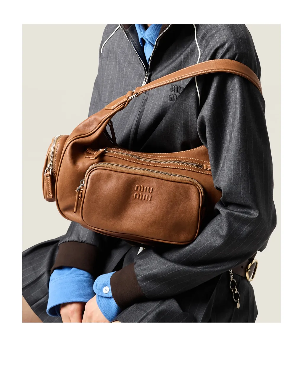 Pocket Nappa Leather Top-Handle Bag