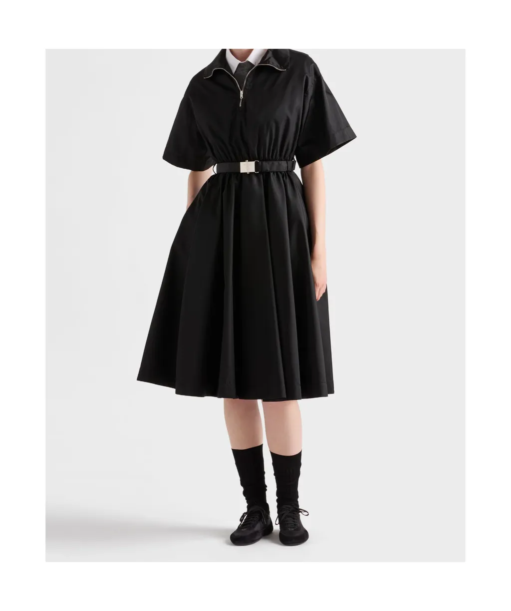 Short-Sleeved Re-Nylon Midi-Dress