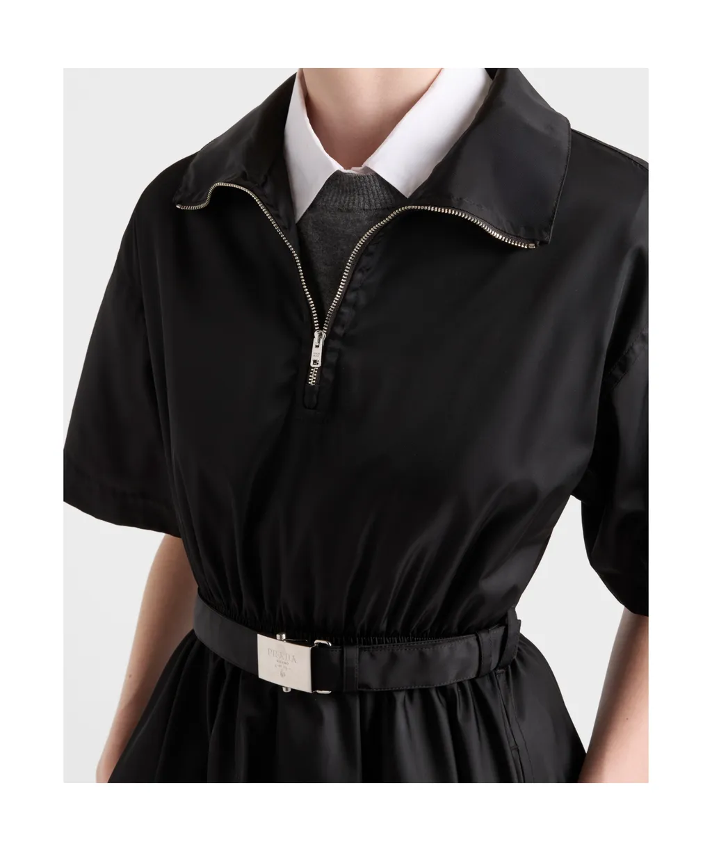 Short-Sleeved Re-Nylon Midi-Dress