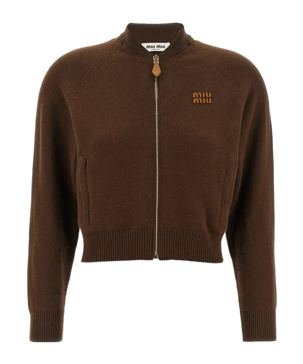 Zip-Up Cropped Cardigan