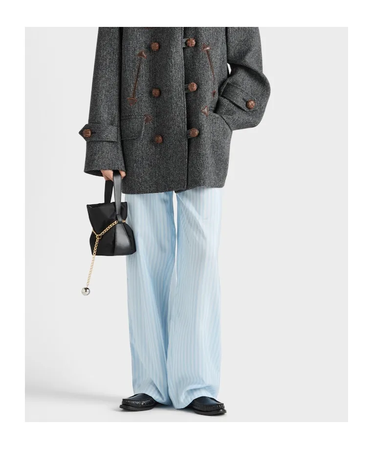 Prada Triangle-Patch Striped Pants
