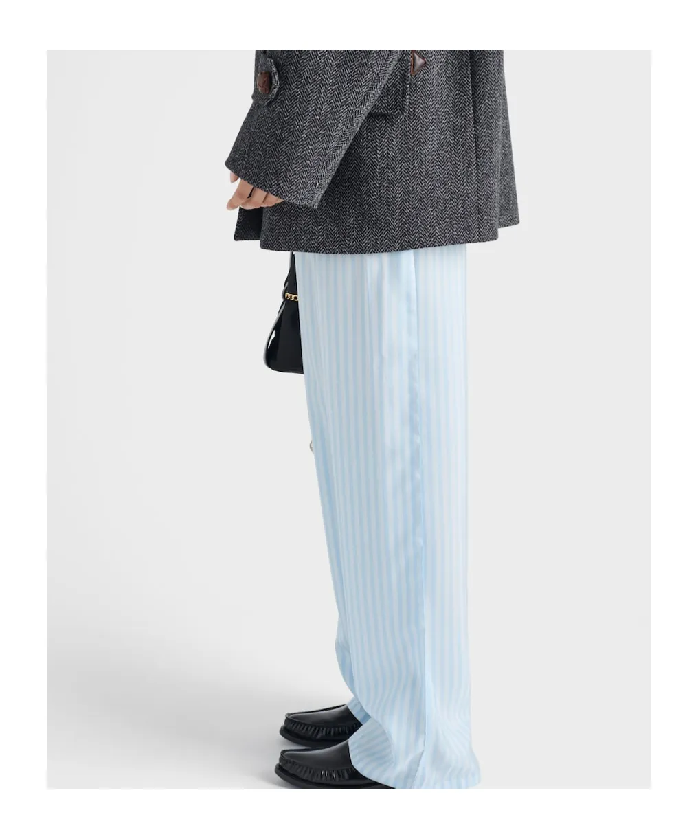 Prada Triangle-Patch Striped Pants