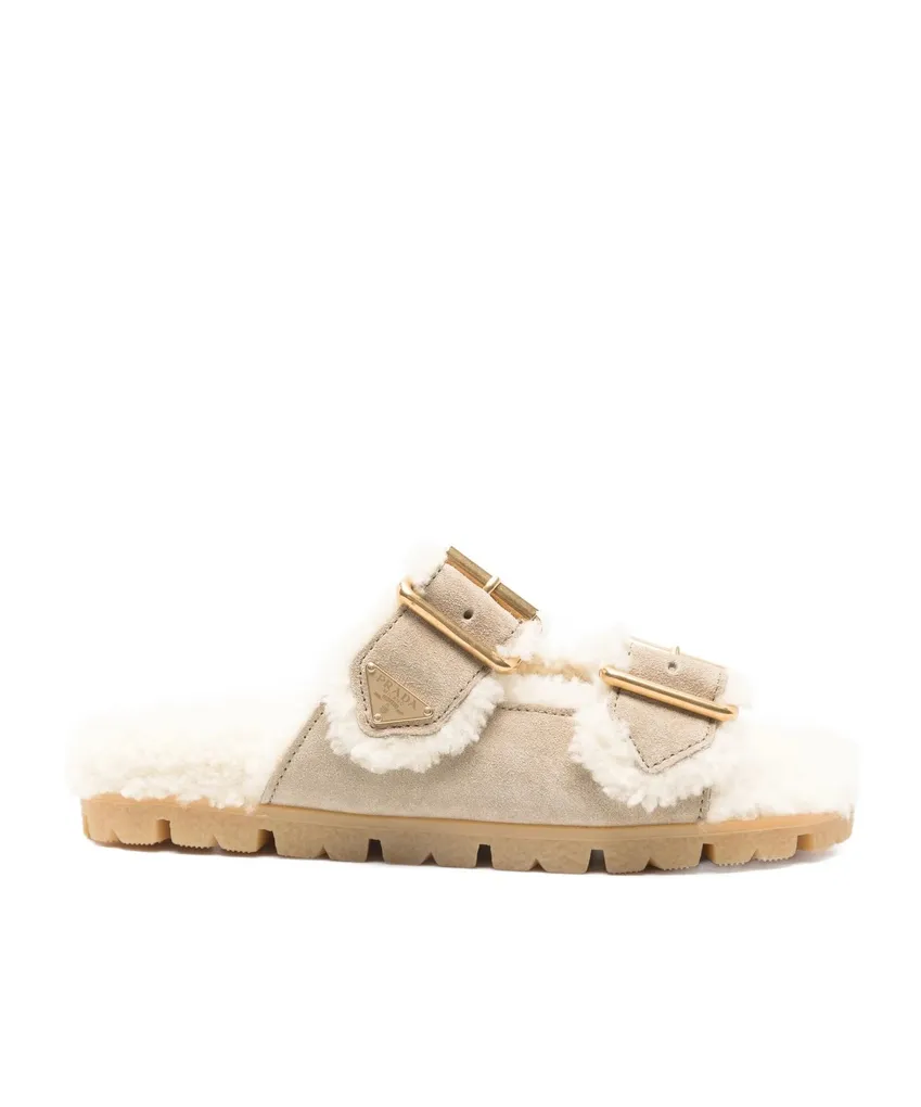 Prada Triangle-Logo Open-Toe Sandals