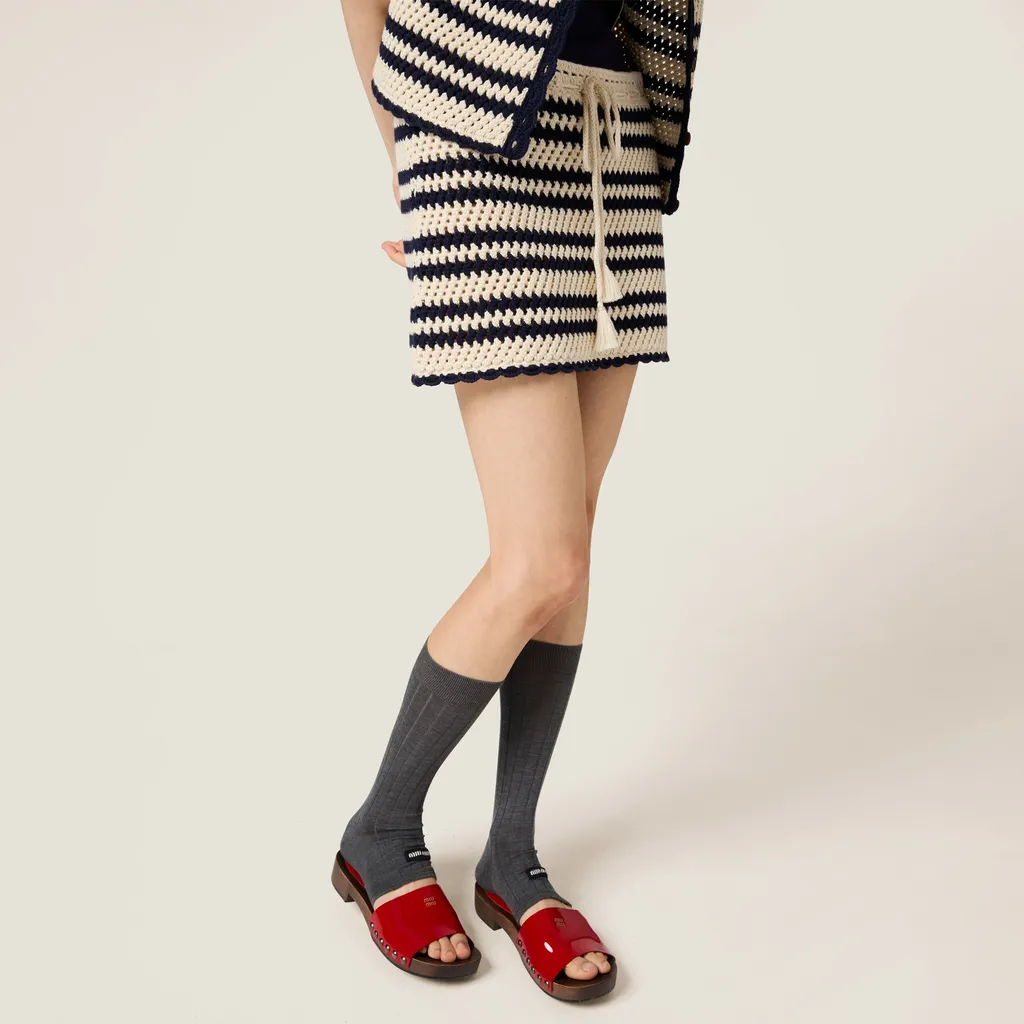 Miu Miu Two-Toned Crochet Mini Skirt