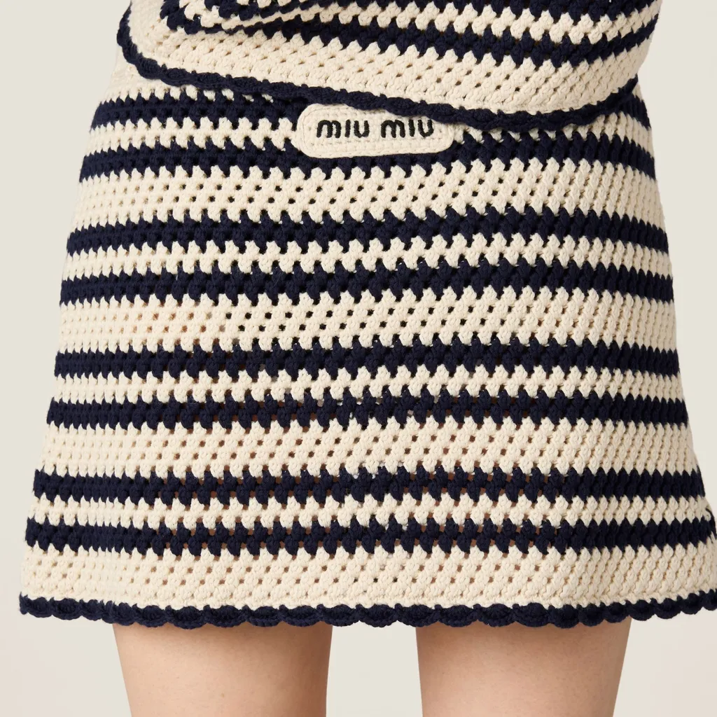 Miu Miu Two-Toned Crochet Mini Skirt