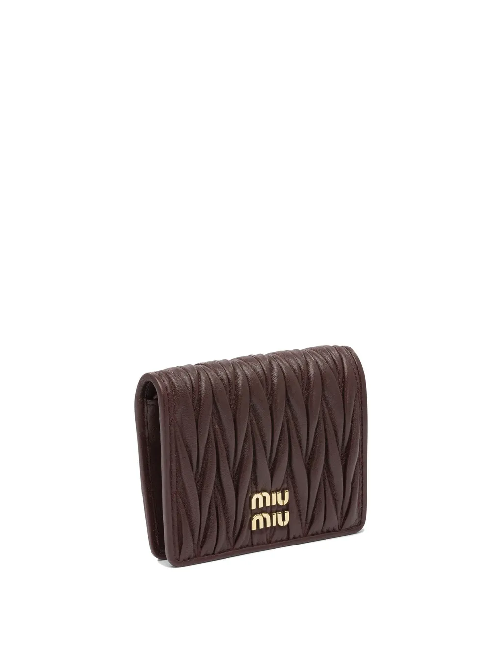 Miu Miu Logo-Lettering Matelassé Bi-Fold Wallet