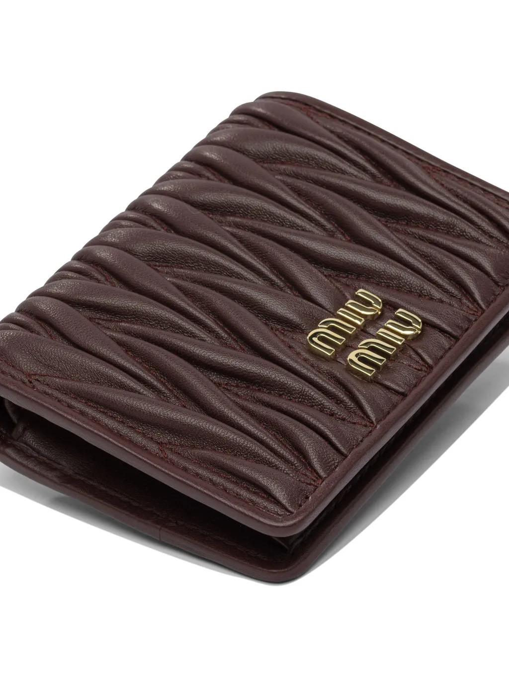 Miu Miu Logo-Lettering Matelassé Bi-Fold Wallet