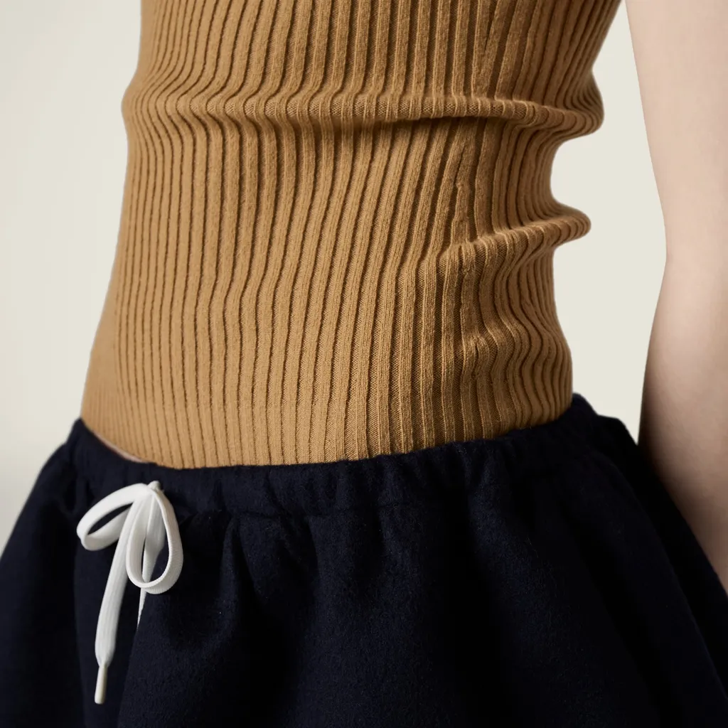 Miu Miu Short-Sleeved Ribbed Polo Shirt