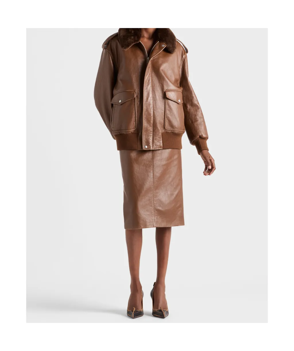 Nappa Leather Pencil Skirt