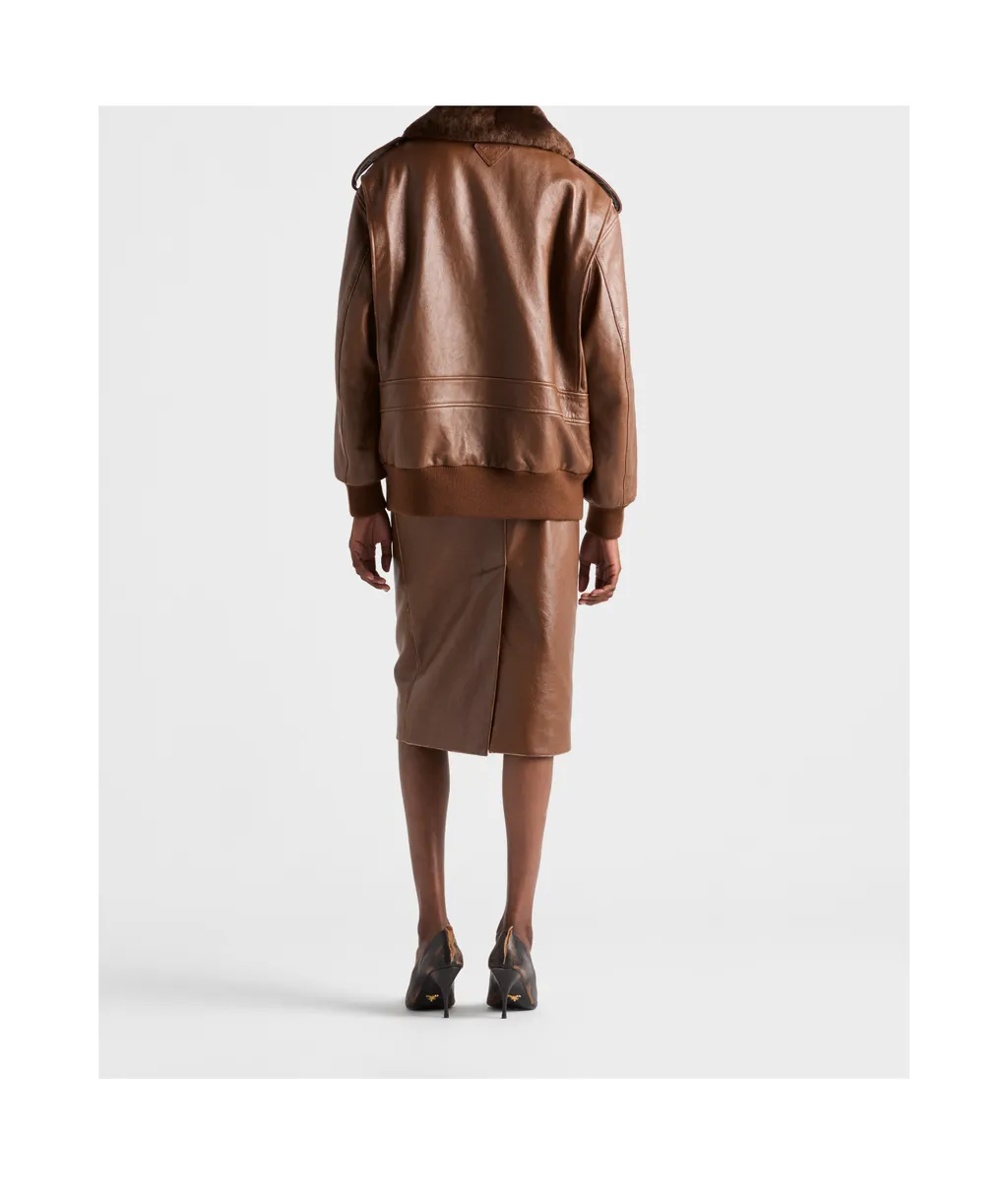 Nappa Leather Pencil Skirt