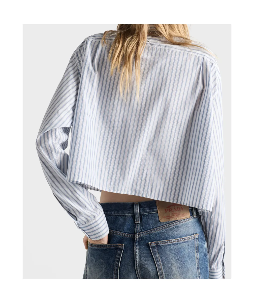 Versace Striped Cropped Shirt