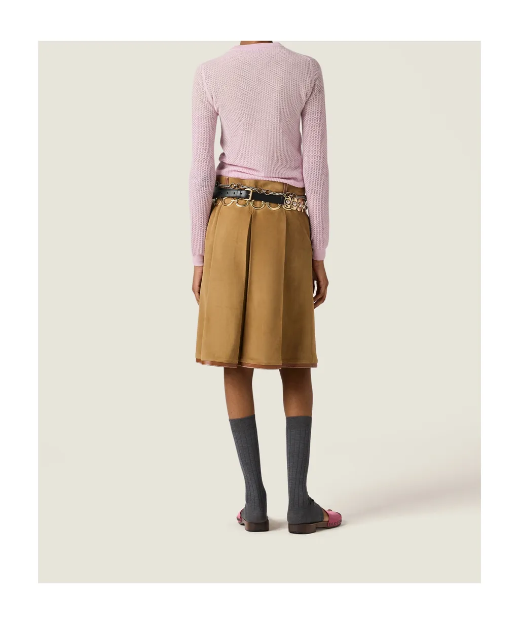 Miu Miu Crewneck Button-Up Cardigan