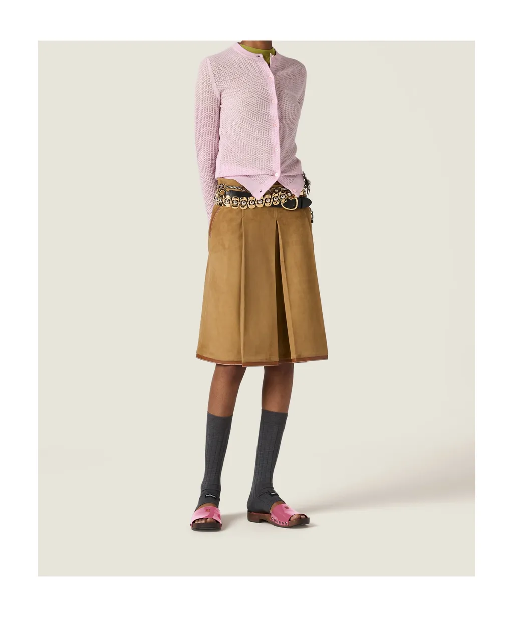 Miu Miu Crewneck Button-Up Cardigan