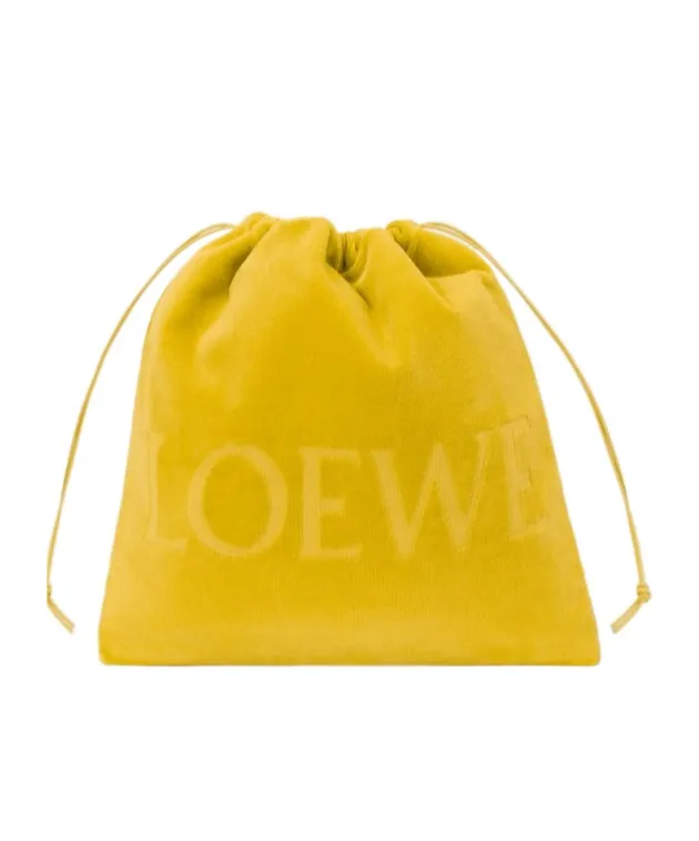 Medium Drawstring Pouch In Terrycloth