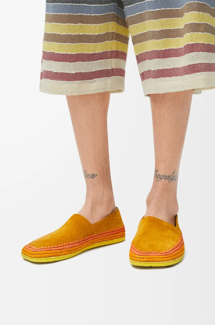 Rio Slipper In Suede And Raffia