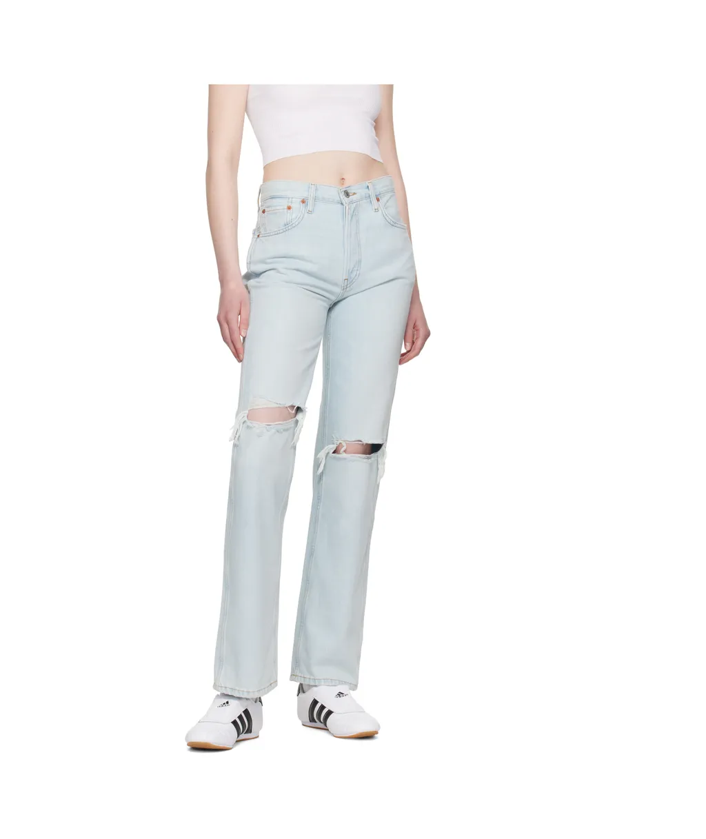 Blue High Rise Loose Jeans
