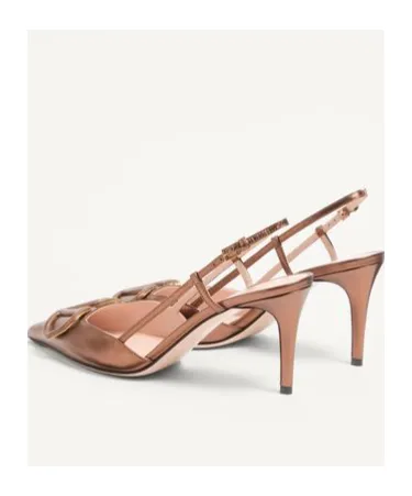 Vlogo Signature Slingback Pump In Laminated Nappa Leather 80Mm