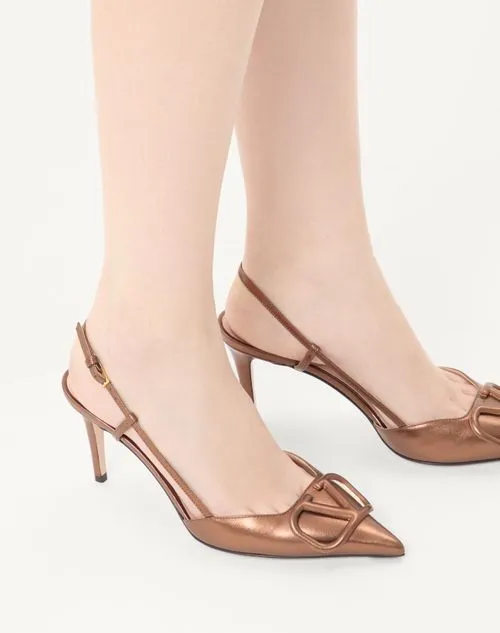 Vlogo Signature Slingback Pump In Laminated Nappa Leather 80Mm