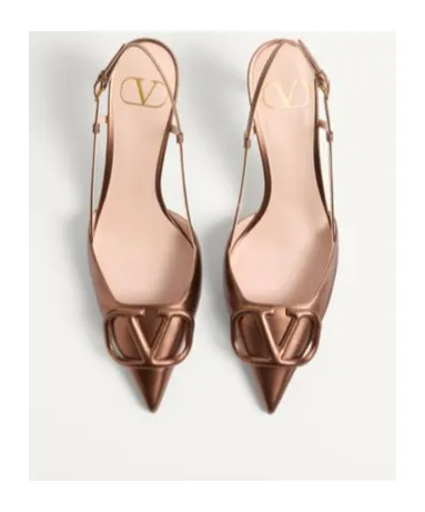 Vlogo Signature Slingback Pump In Laminated Nappa Leather 80Mm