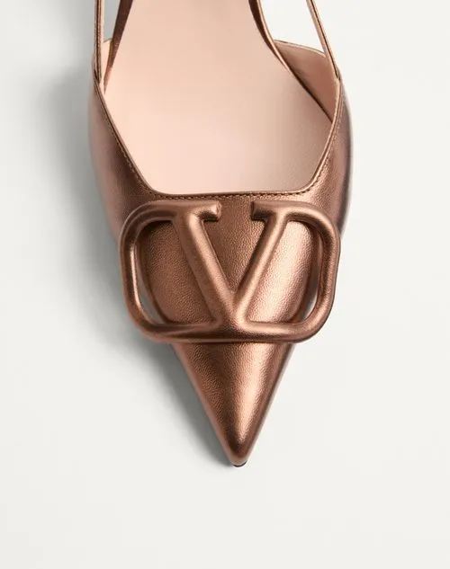 Vlogo Signature Slingback Pump In Laminated Nappa Leather 80Mm