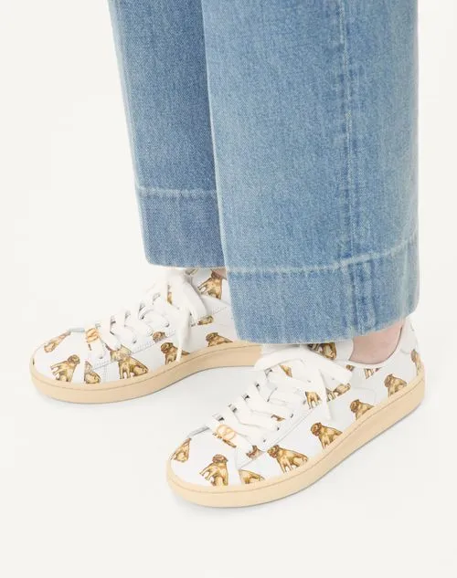 Valentino Royco Animal Printed Lace-Up Sneakers