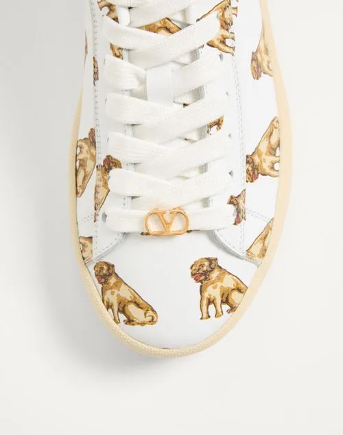 Valentino Royco Animal Printed Lace-Up Sneakers