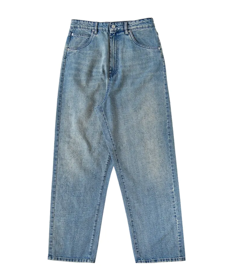 Wide Jeans In Light-Washed Denim