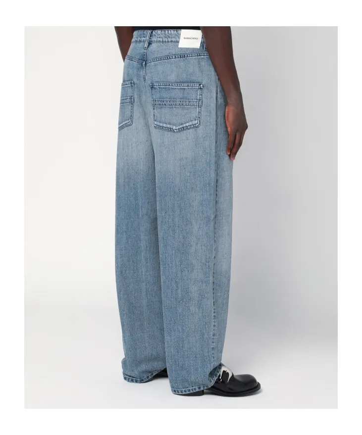 Wide Jeans In Light-Washed Denim