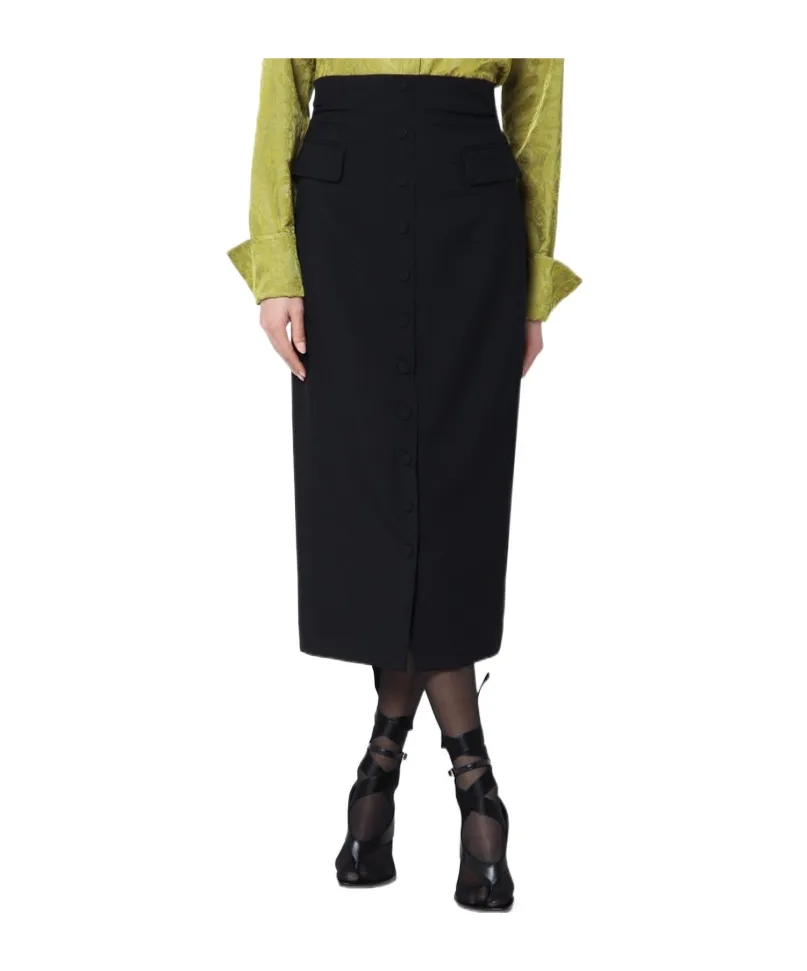 Wool And Mohair Midi Skirt
