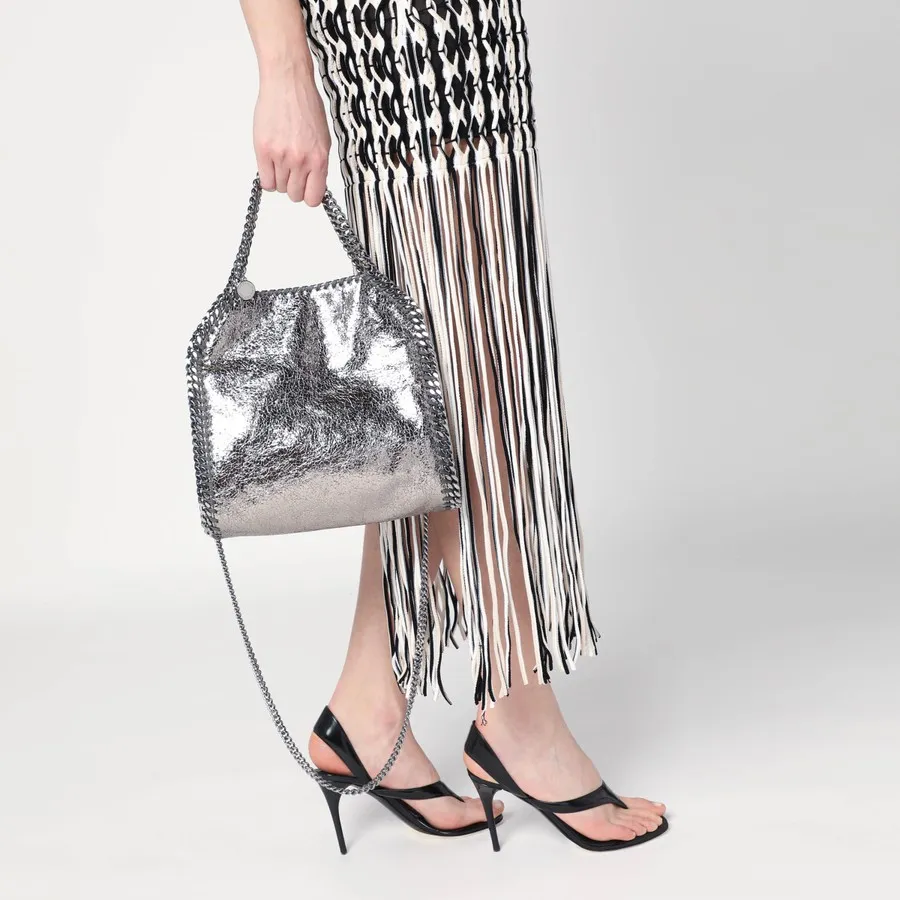 Falabella Mini Metallic Steel Grey Bag