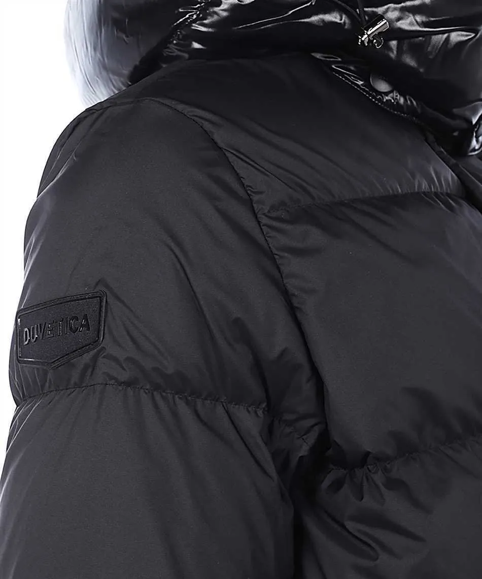 Quilted Long-Sleeved Down Jacket