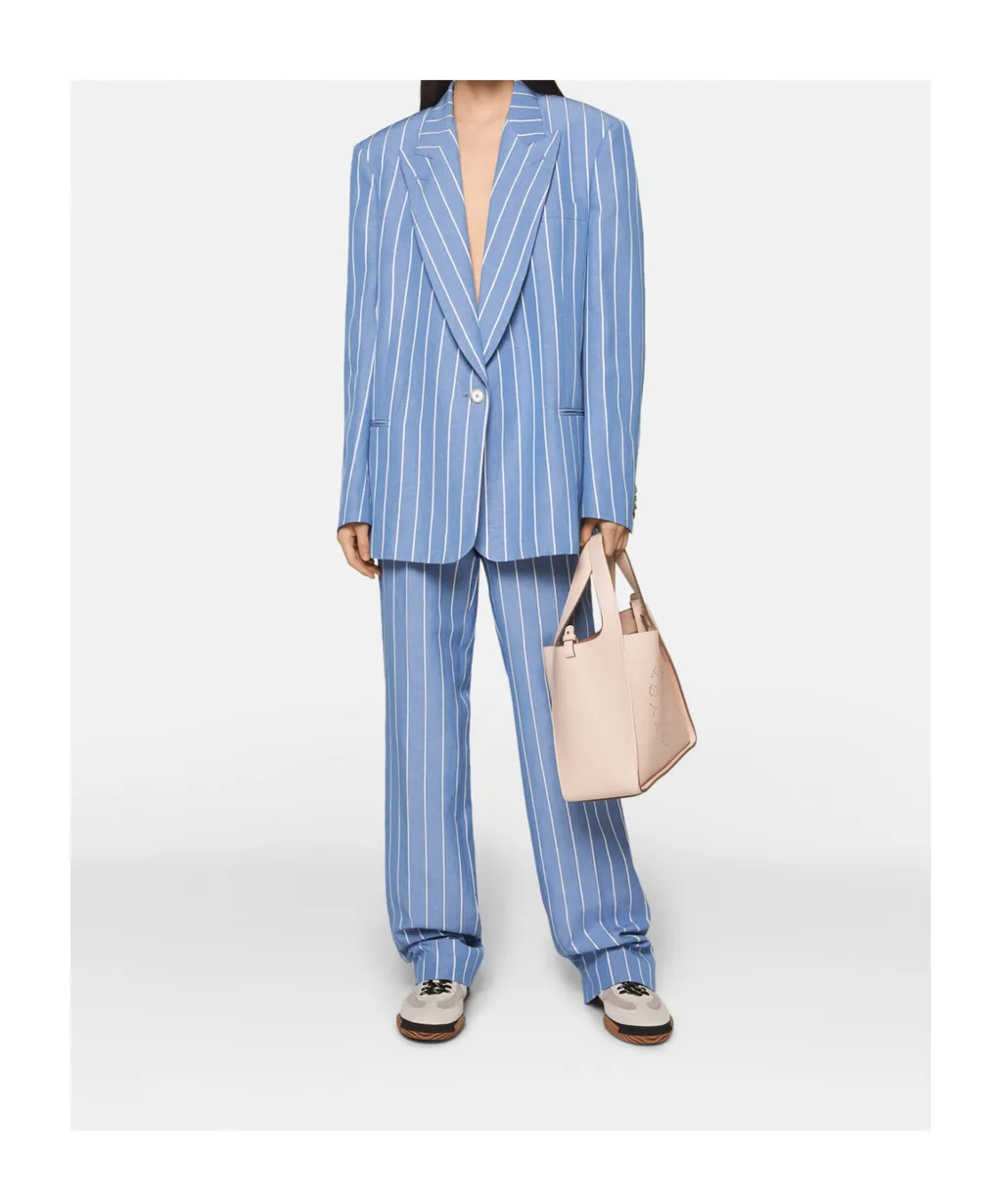 Striped Single-Breasted Blazer
