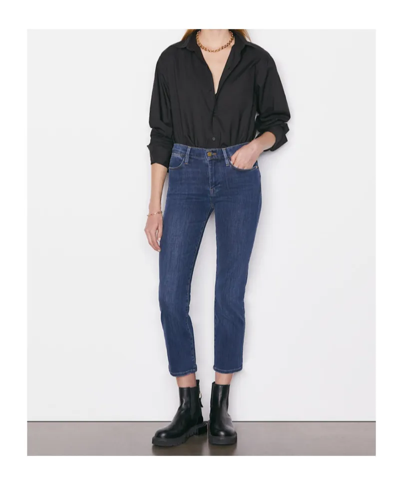 High-Waisted Straight-Leg Jeans