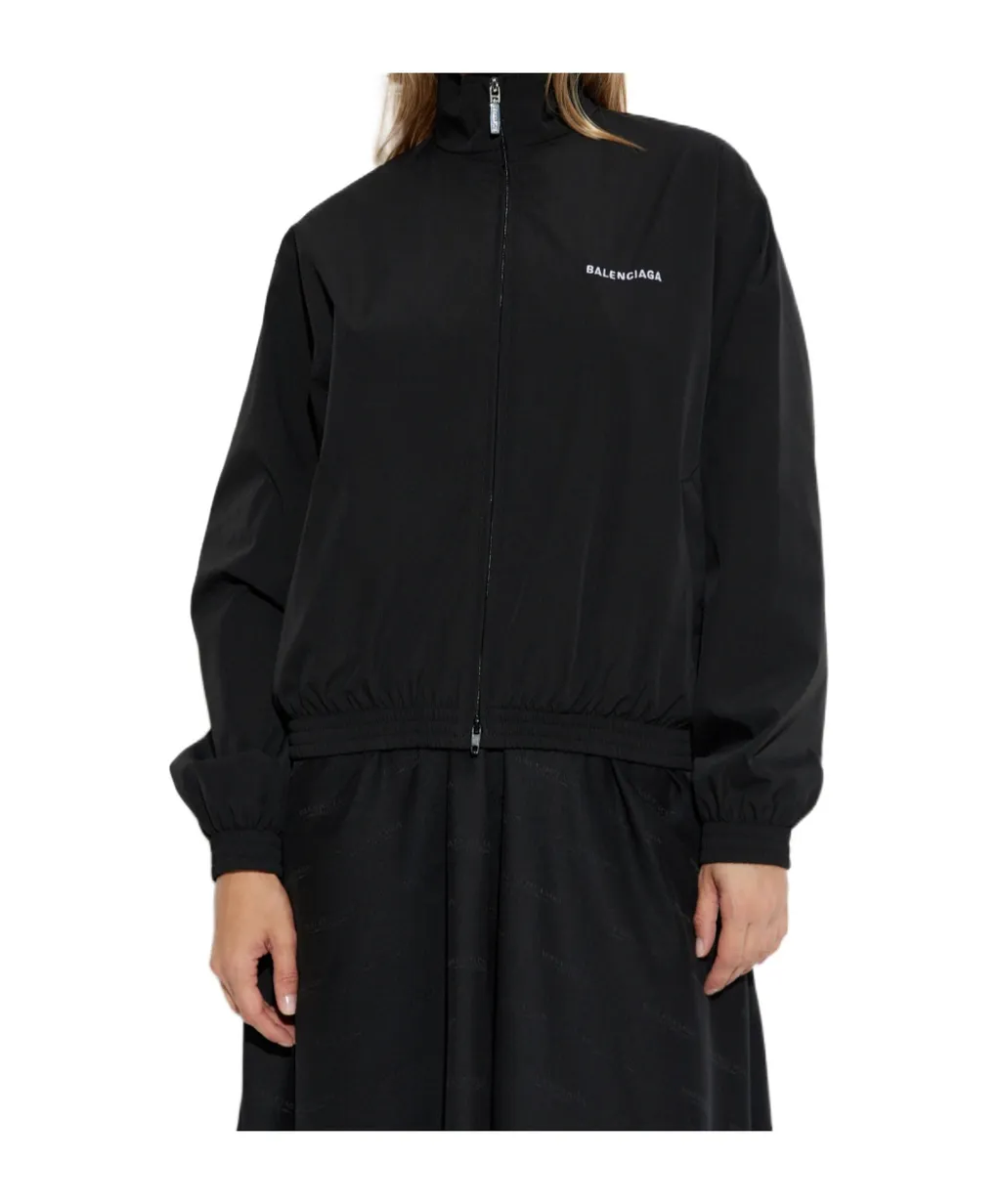 Logo-Embroidered Elastic-Cuffed Jacket