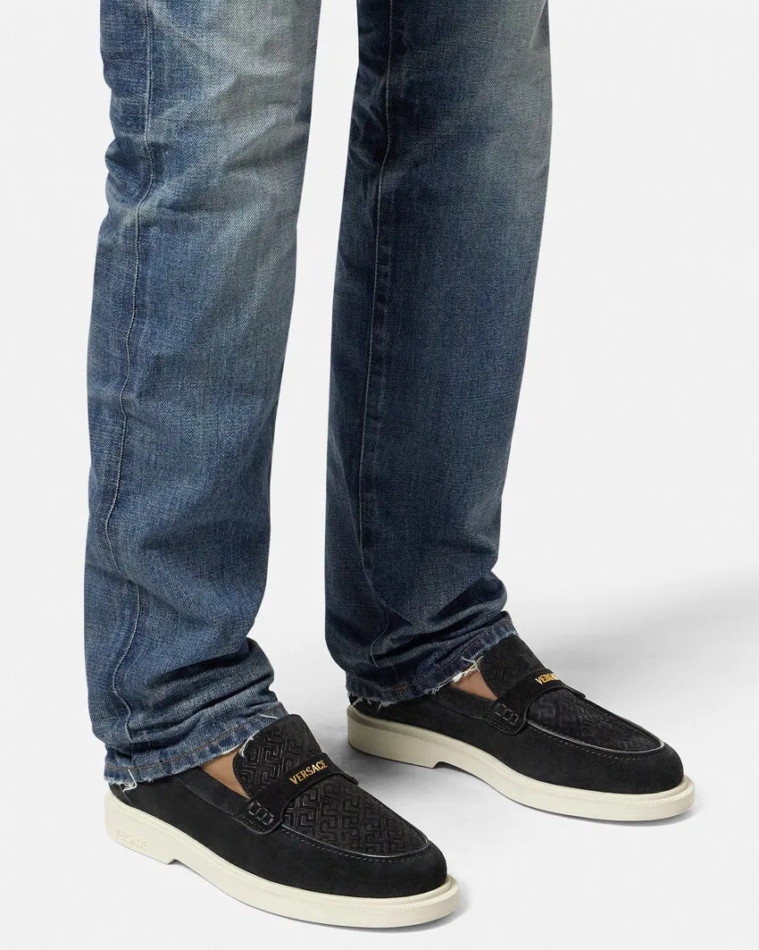 Versace Round-Toe Slip-On Loafers