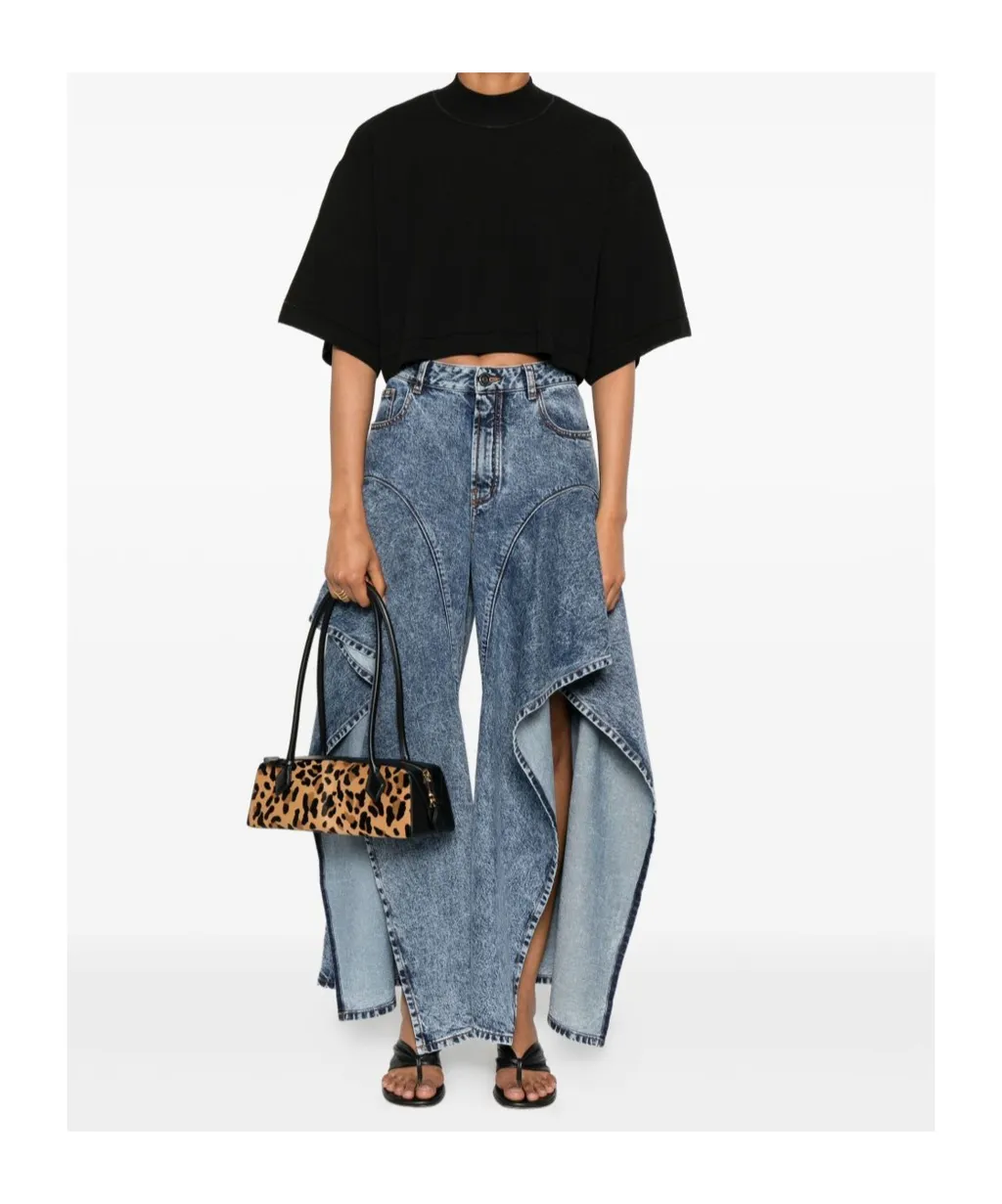 AlaÏA Knitted Cropped T-Shirt