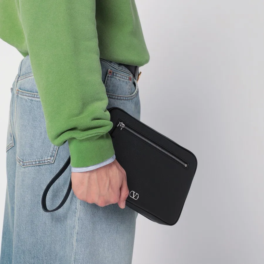 Valentino Vlogo Signature Zip-Up Clutch Bag