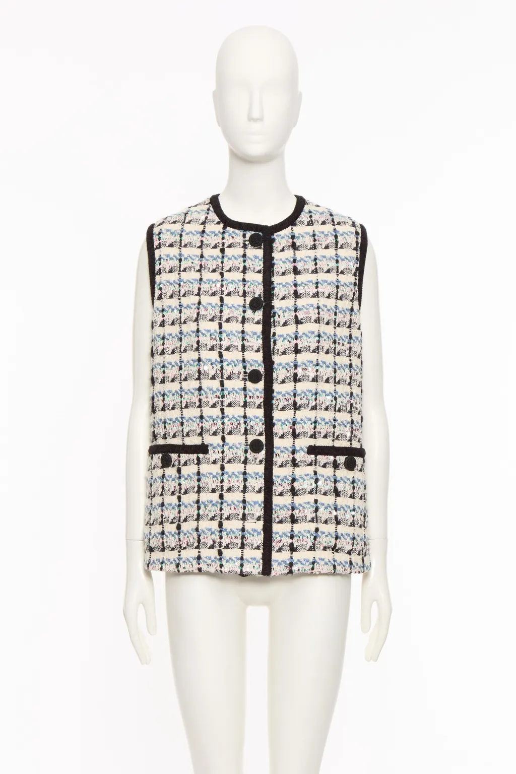 Valentino	Button-Up Tweed Gilet