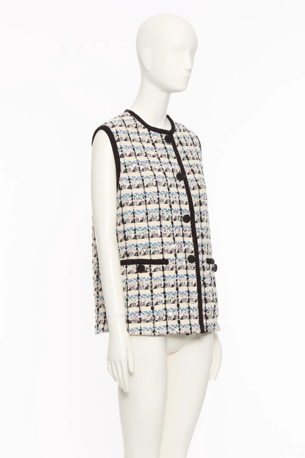 Valentino	Button-Up Tweed Gilet