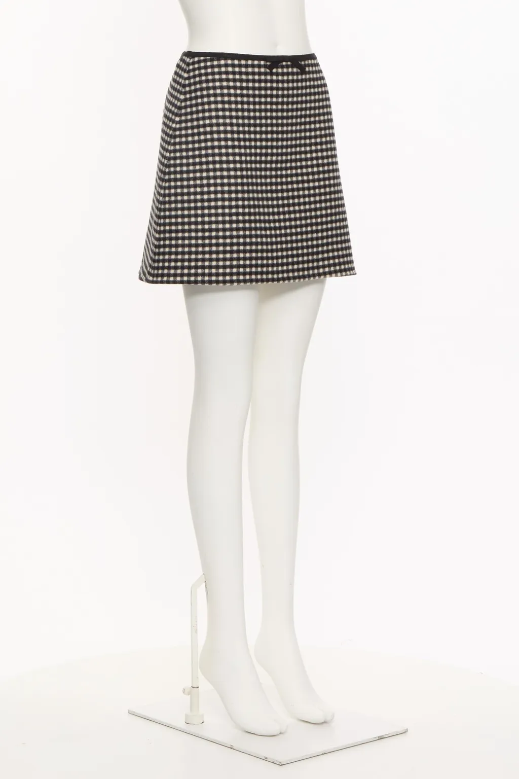 Valentino Gingham Bow Detailed Mini Skirt