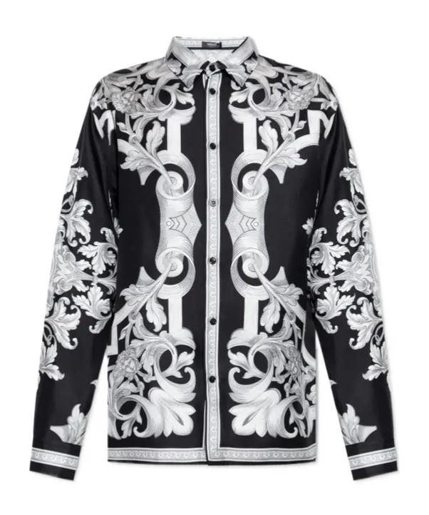 Barocco-Print Silk Shirt