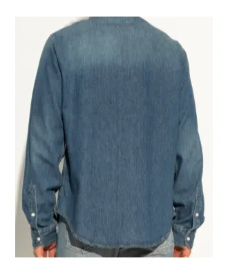 Versace Medusa Patch Long-Sleeve Denim Shirt