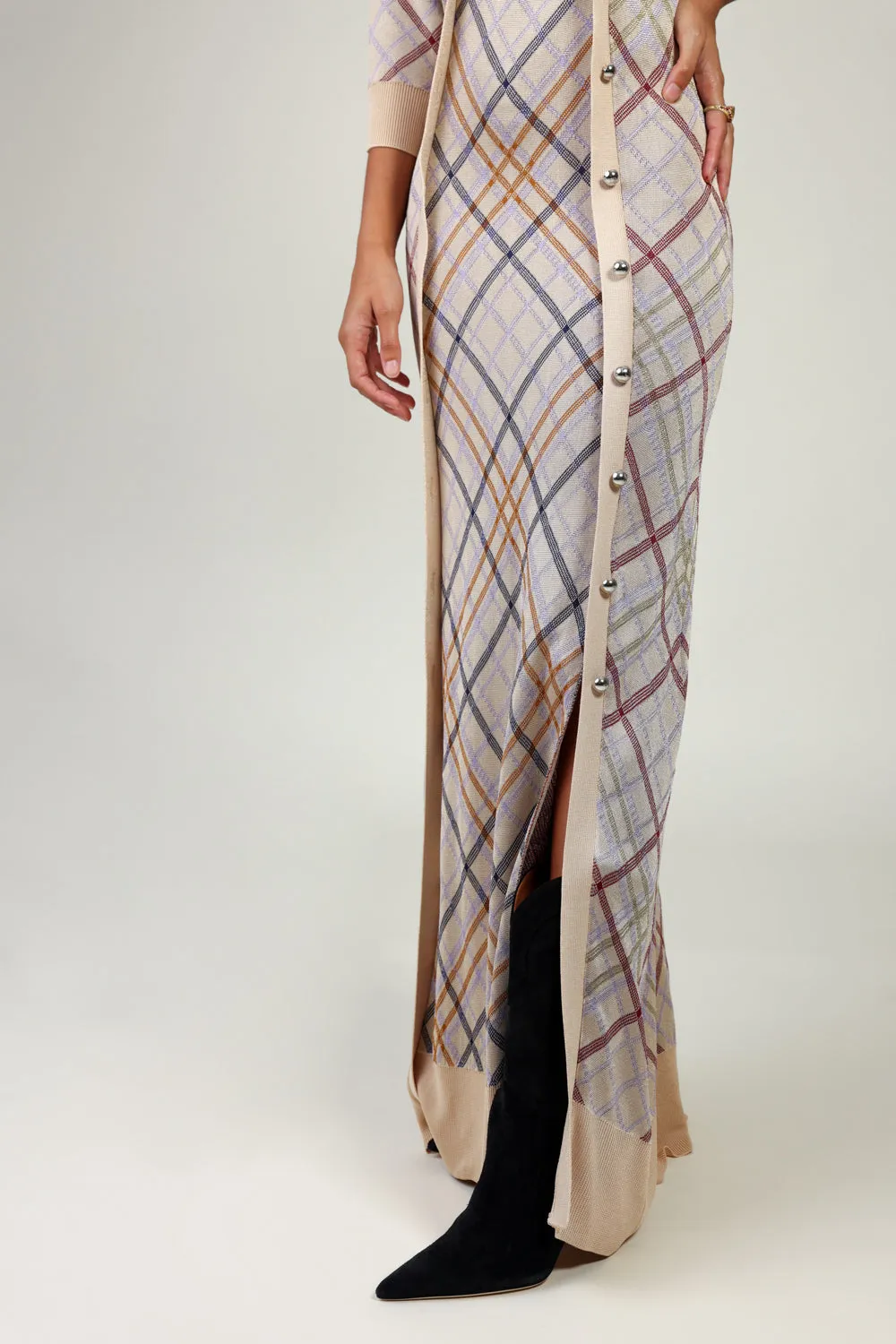 Checked Cardigan Dress