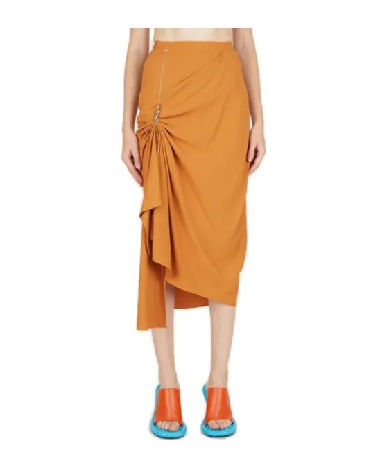 Kiko Kostadinov High-Waist Straight Hem Midi Skirt